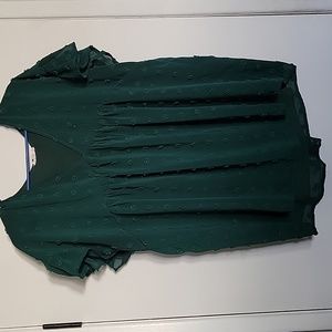 Adorable green polka dot top